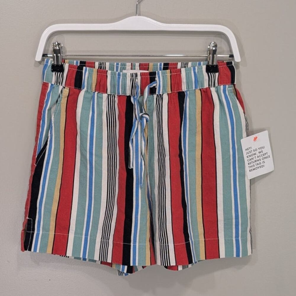 Topshop Shorts Bold Stripe City Park Coastal Beach Casual Sporty Chic - Size 6